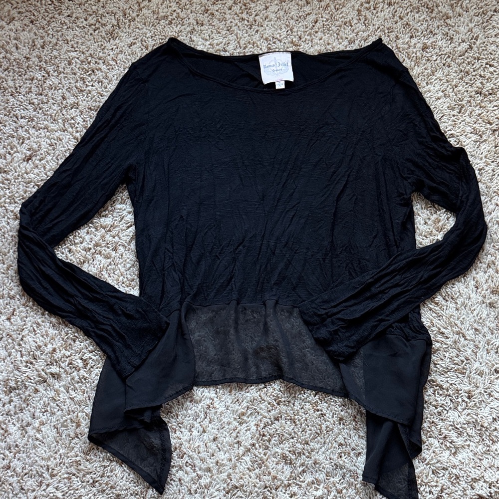 Not available Romeo Juliet Black Asymmetrical Blouse - Picture 2 of 9